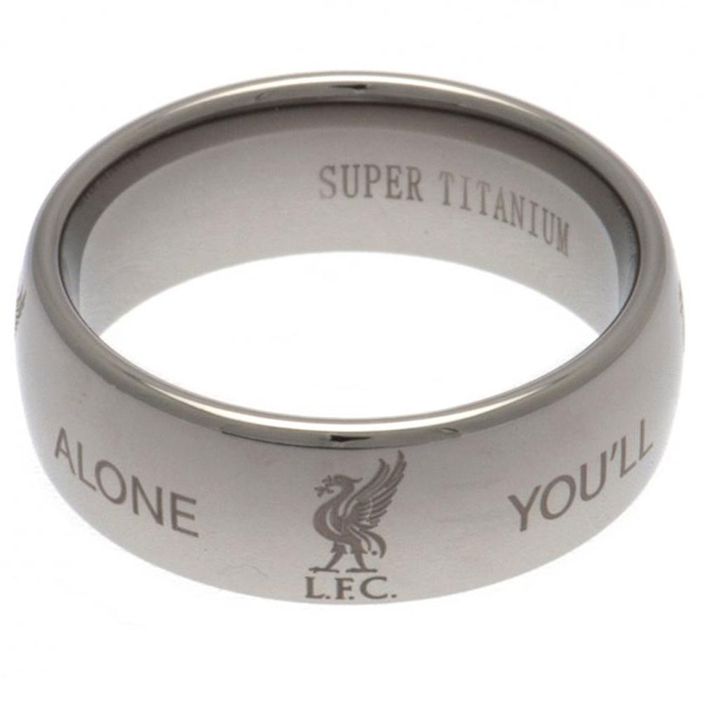 Liverpool FC super titanium ring with an engraved Liverpool crest