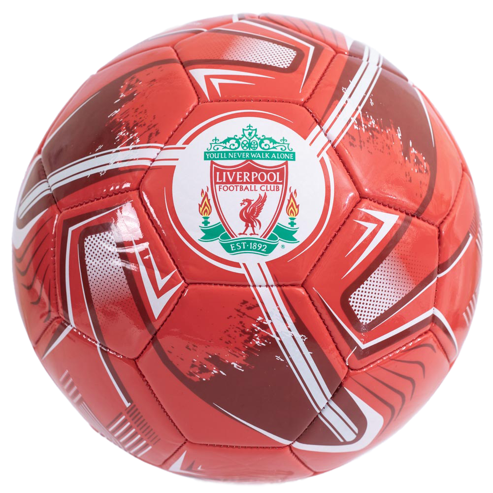 Liverpool FC Turbine football in red and white with a full colour Liverpool crest