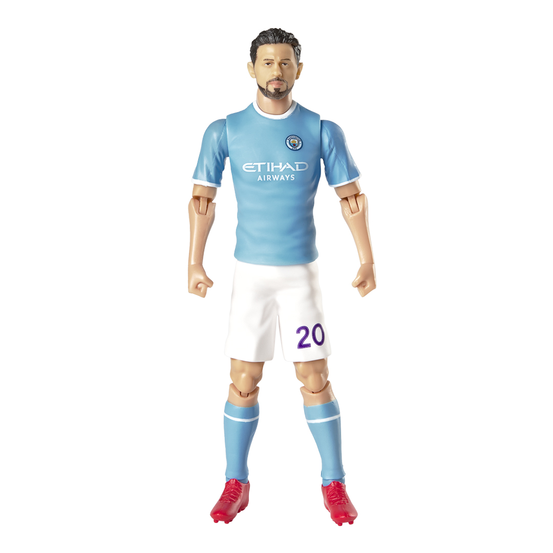 Manchester City FC Bernardo Silva 20cm action figure in the team kit with number 20, with a football