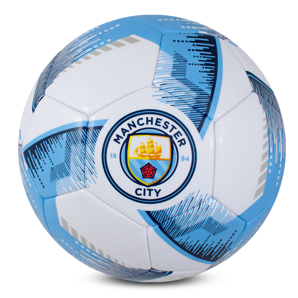 Manchester City FC blue and white Blitz design Size 5 football with a full colour City crest