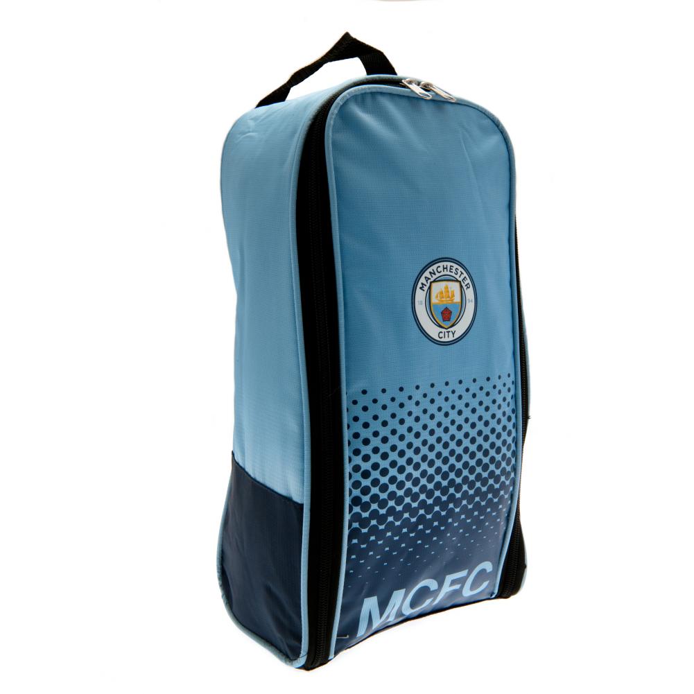 Manchester City FC Fade design boot bag with MCFC text and a full colour club crest