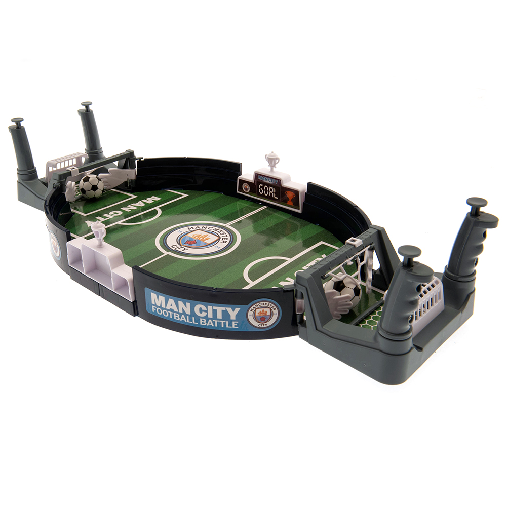 Manchester City FC table top mini football game with a branded pitch design