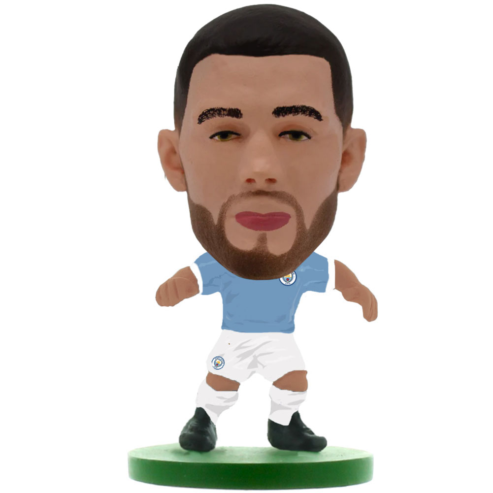 Kovacic SoccerStarz figure in the classic Man City home kit on a green base