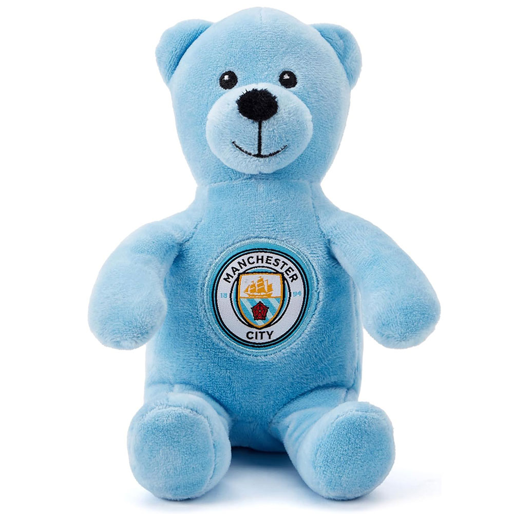 Manchester City FC plush bear with Man City branding and a crest on the chest