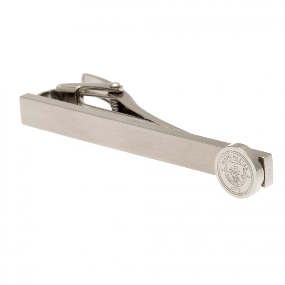 Manchester City FC stainless steel tie slide with the City crest on the pin
