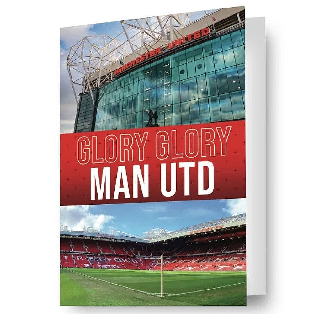 Manchester United FC 3D lenticular birthday card with vibrant stadium artwork and a United image