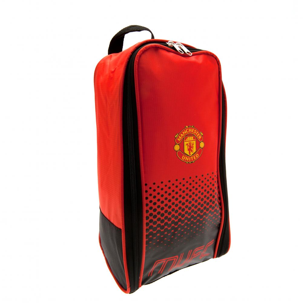 Manchester United FC Fade design boot bag with MUFC text and a full colour club crest