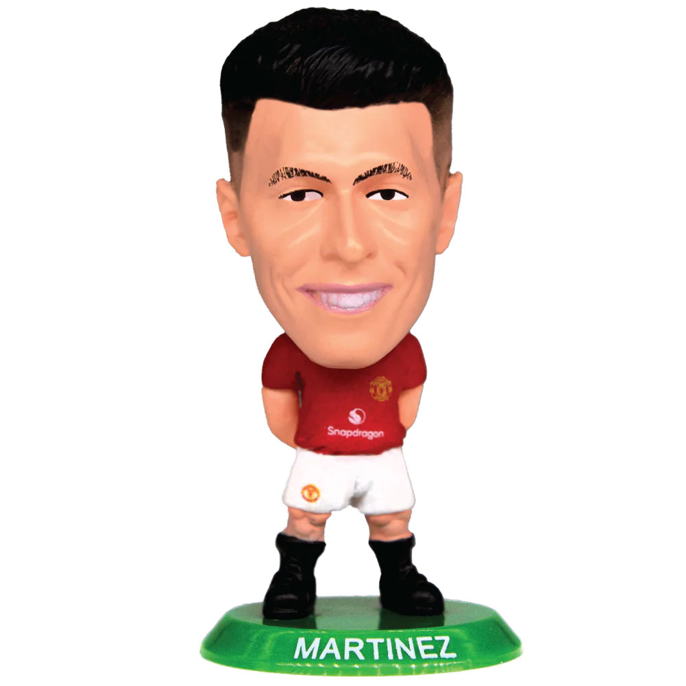 Martinez SoccerStarz figure in the classic Man Utd home kit on a green base