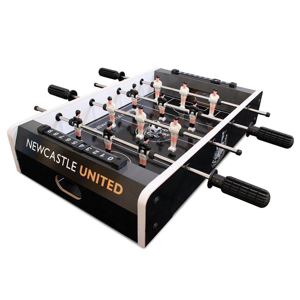 Newcastle United FC table top football game with a black pitch design and black or white players