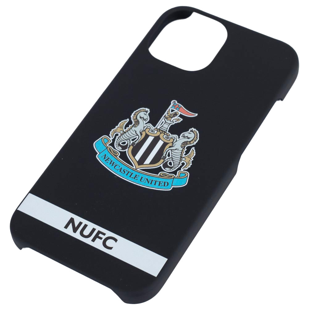 Newcastle United FC black crest design iPhone 14 hard case with full colour NUFC text