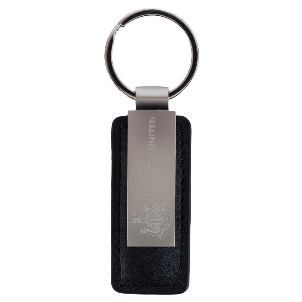 Newcastle United FC executive leather key fob with a detailed metal top engraved with the NUFC crest