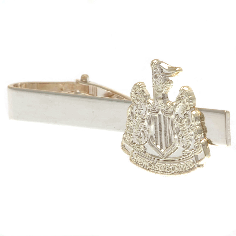 Newcastle United FC silver plated tie slide with a mirror finish and the Newcastle crest on the pin