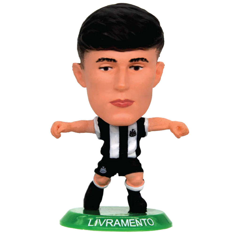 Livramento SoccerStarz figure in the classic Newcastle home kit on a green base