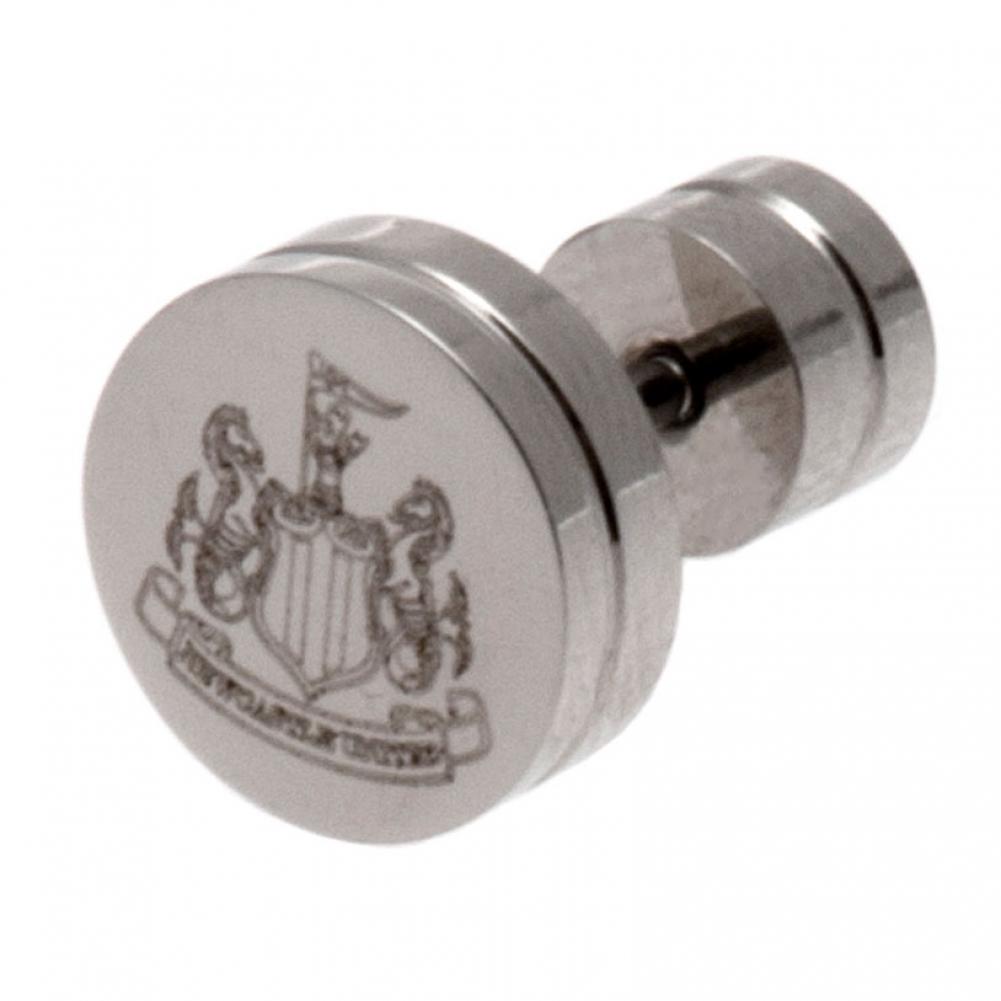 Newcastle United FC stainless steel stud earring with a laser printed Newcastle crest