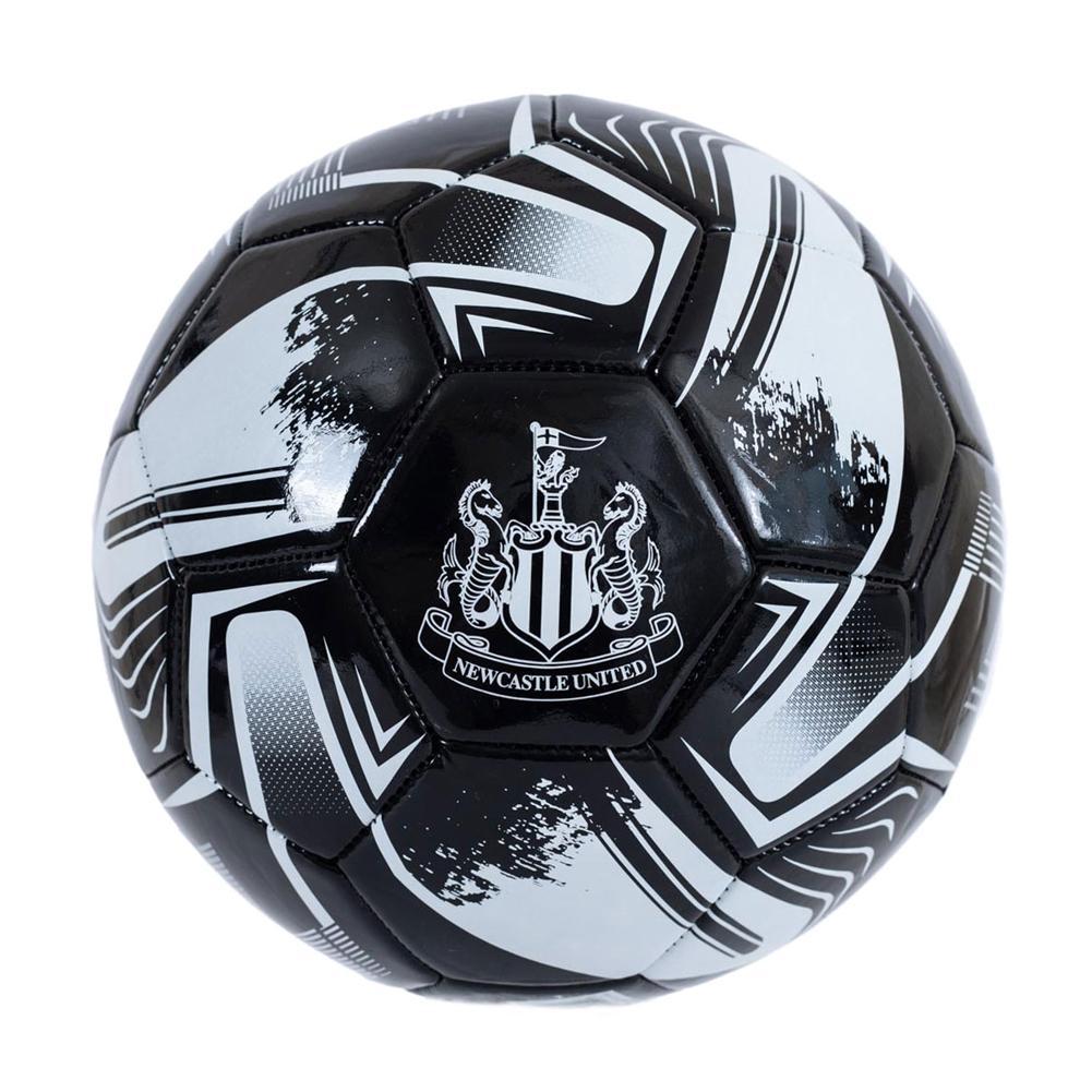 Newcastle United FC Turbine print black and white 32 panel skill ball with a white Newcastle crest