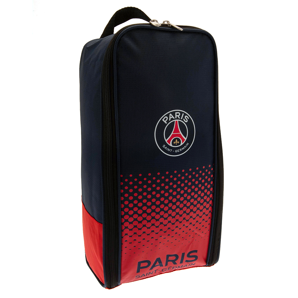 Paris Saint Germain FC Fade design boot bag with club text and a full colour crest