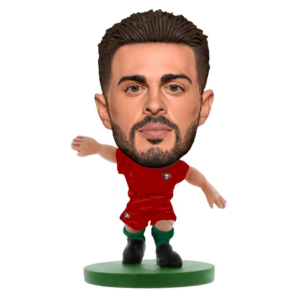 Portugal SoccerStarz Bernardo Silva collectable figure in the classic home kit on a green base