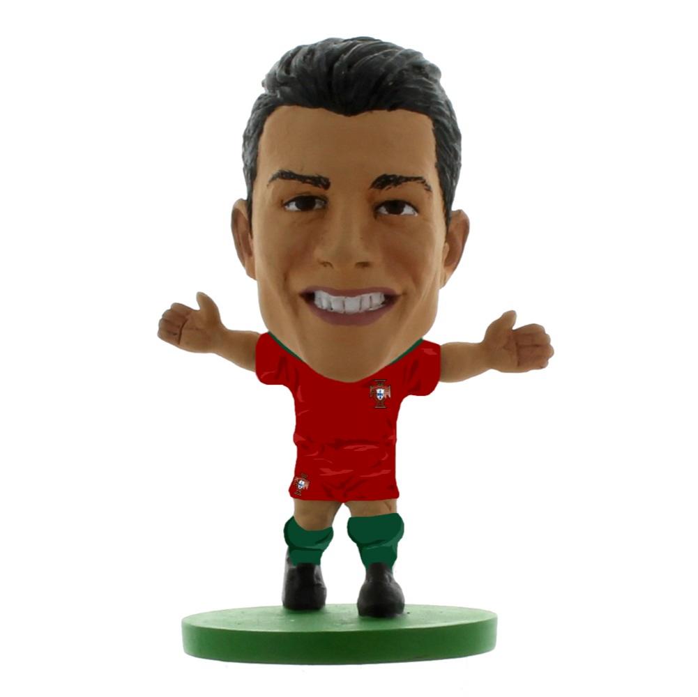 Portugal SoccerStarz Cristiano Ronaldo collectable figure in the classic home kit on a green base