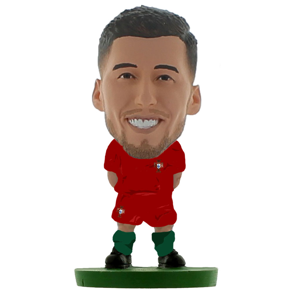 Portugal SoccerStarz Ruben Dias collectable figure in the classic home kit on a green base