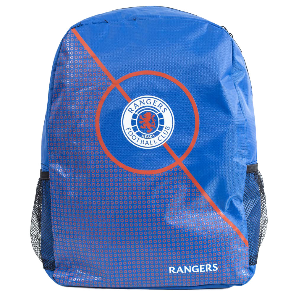 Rangers FC centre spot design backpack with the club crest on the front