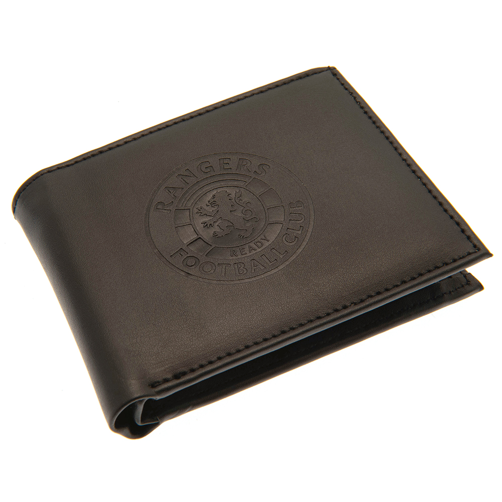 Black Rangers FC PU wallet with a large debossed club crest