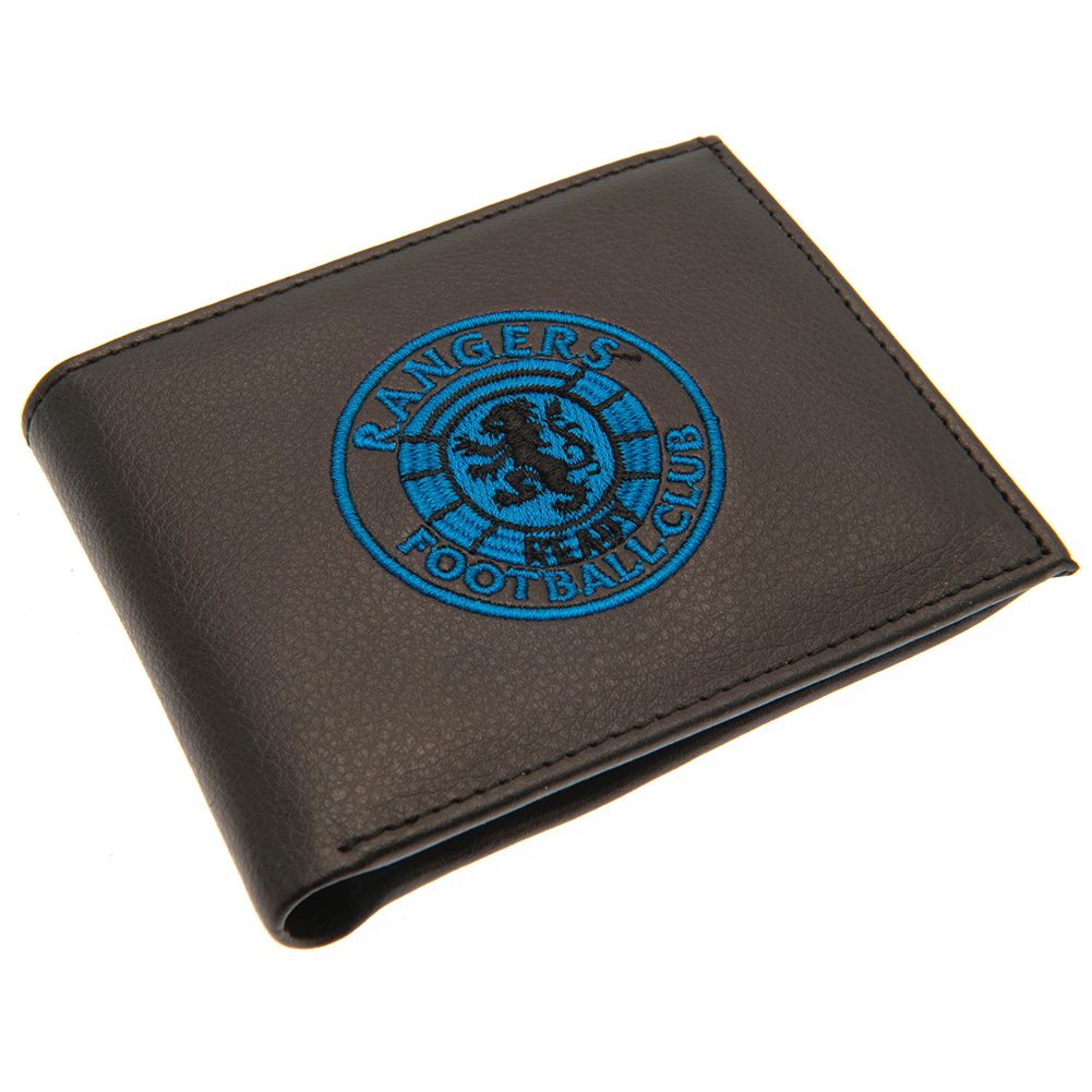 Black Rangers FC PU wallet with a large embroidered club crest