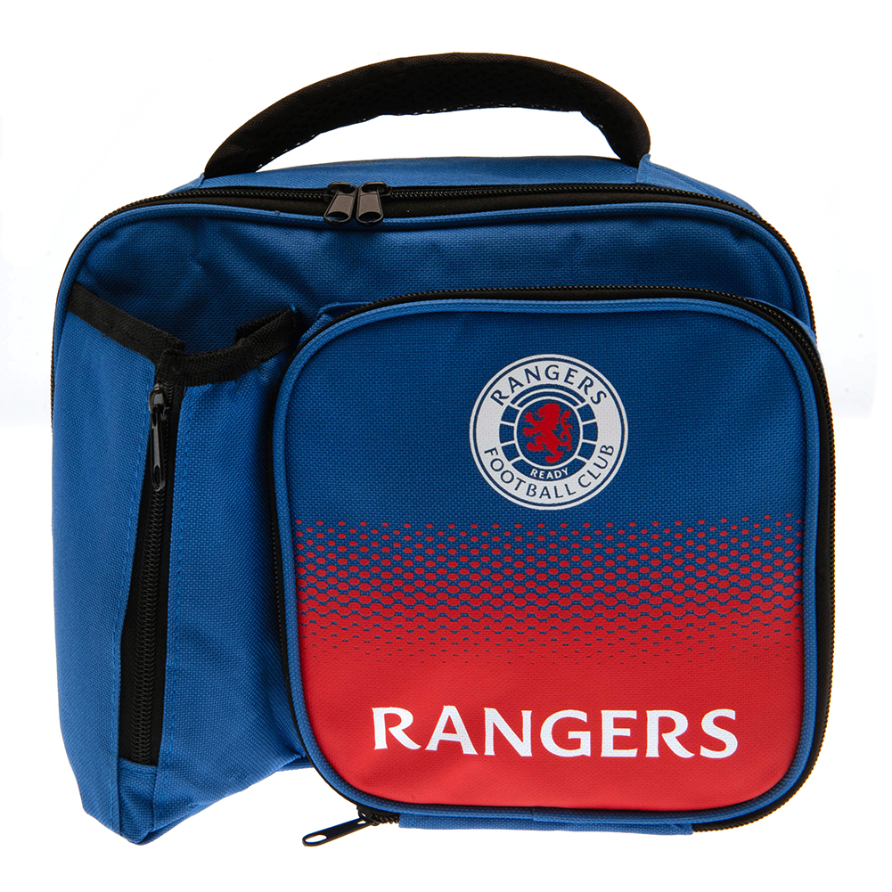 Rangers FC fade design lunch bag with Rangers text, full colour club crest and carry handle