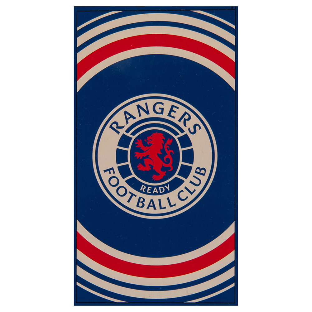 Rangers FC Pulse cotton velour beach towel with a large central crest