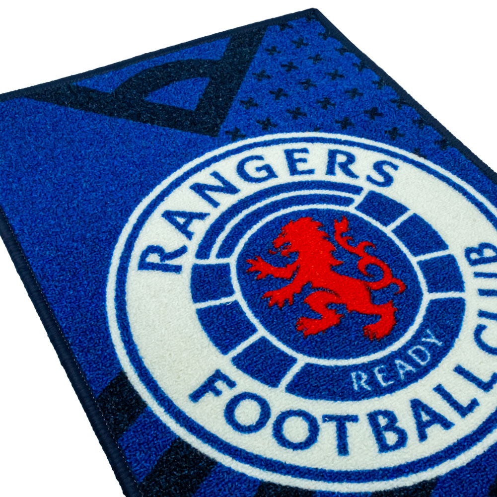 Rangers FC bright colourful bedroom rug with a large central club crest