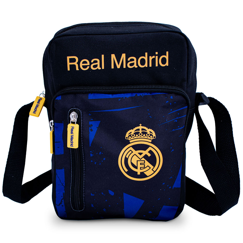 Real Madrid CF Fragment design shoulder bag with zipped front pockets and an adjustable strap