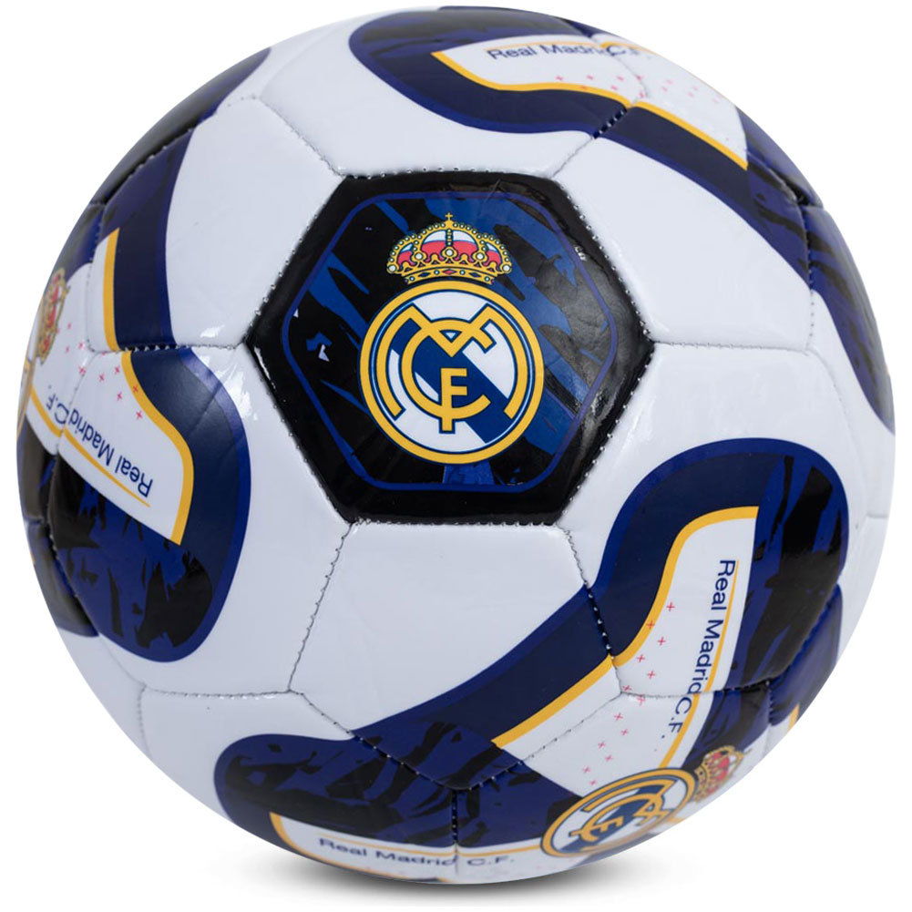 Real Madrid CF football with full colour Real Madrid crests