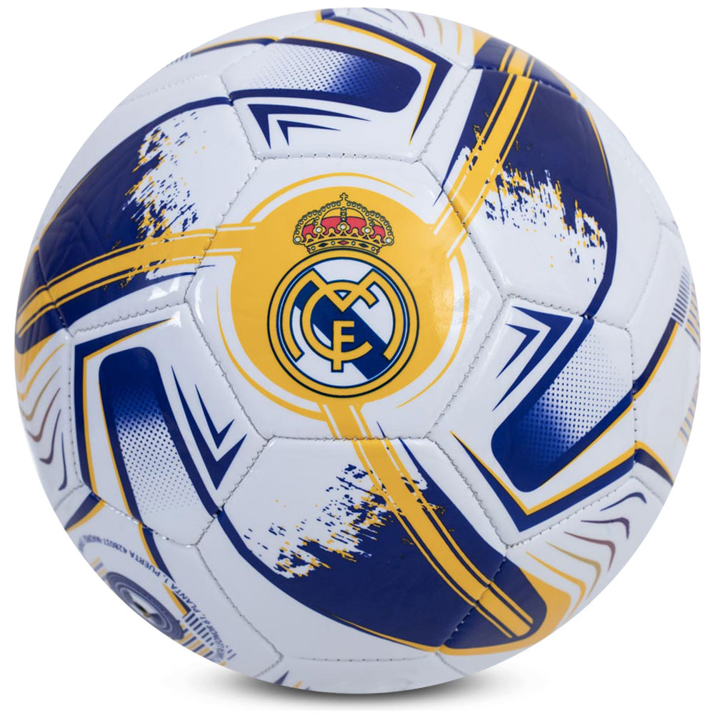 Real Madrid CF turbine design football with full colour Real Madrid crests