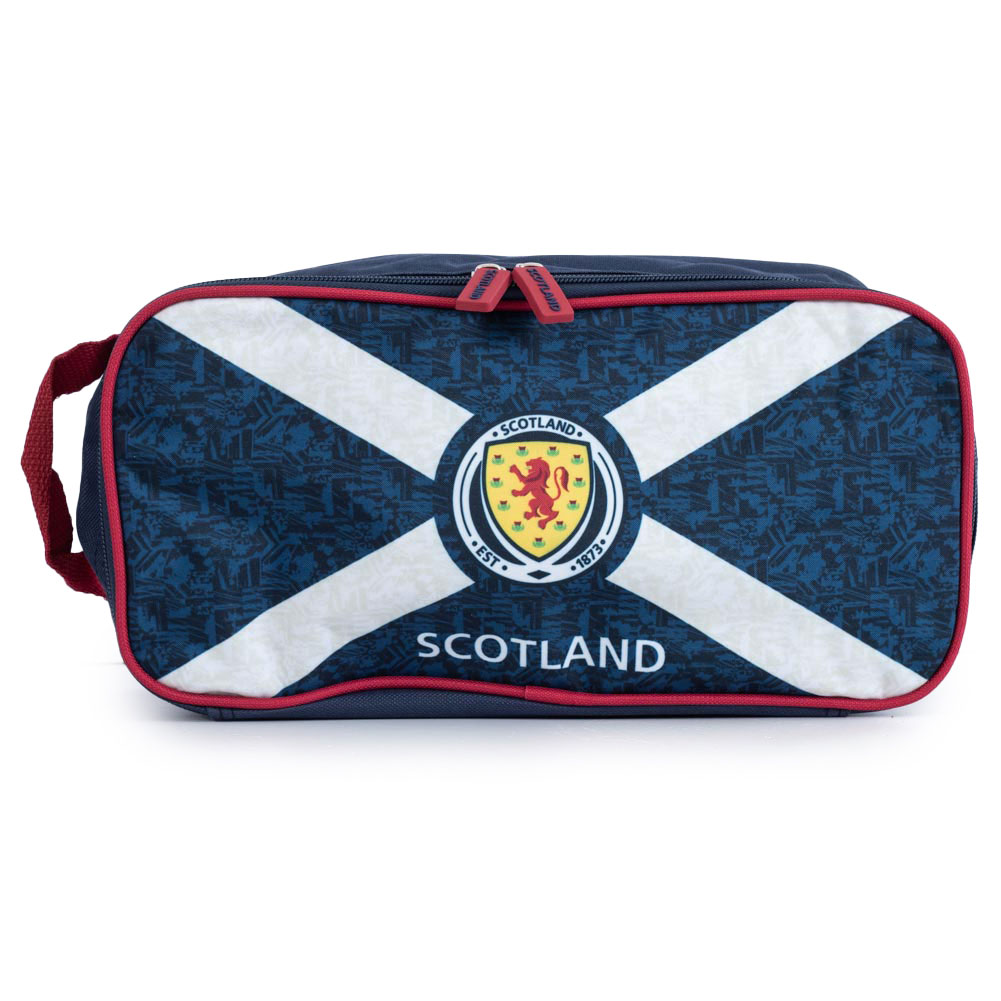Scottish FA navy blue cross design boot bag with a full colour crest and raised Scotland zip pulls