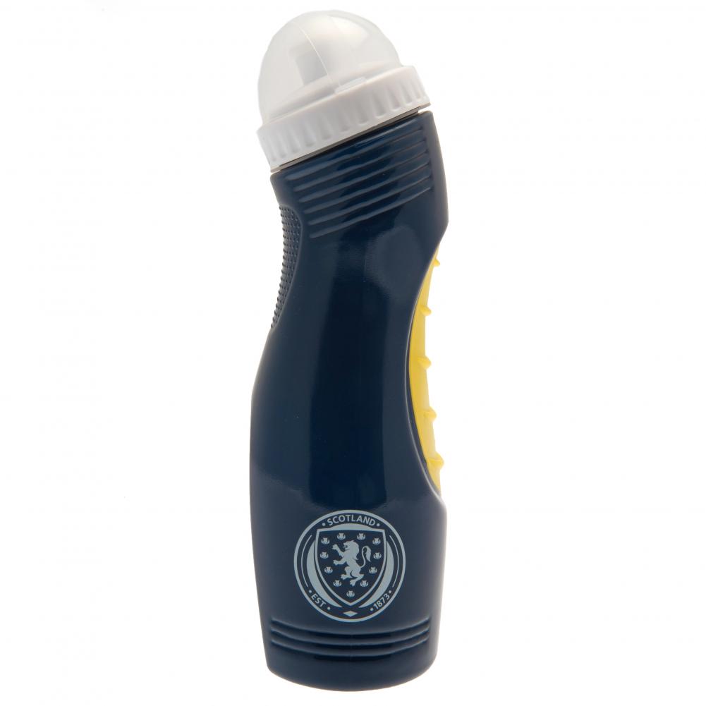 Scottish FA classic navy 750ml drinks bottle with a full colour crest and a clear protective lid cover