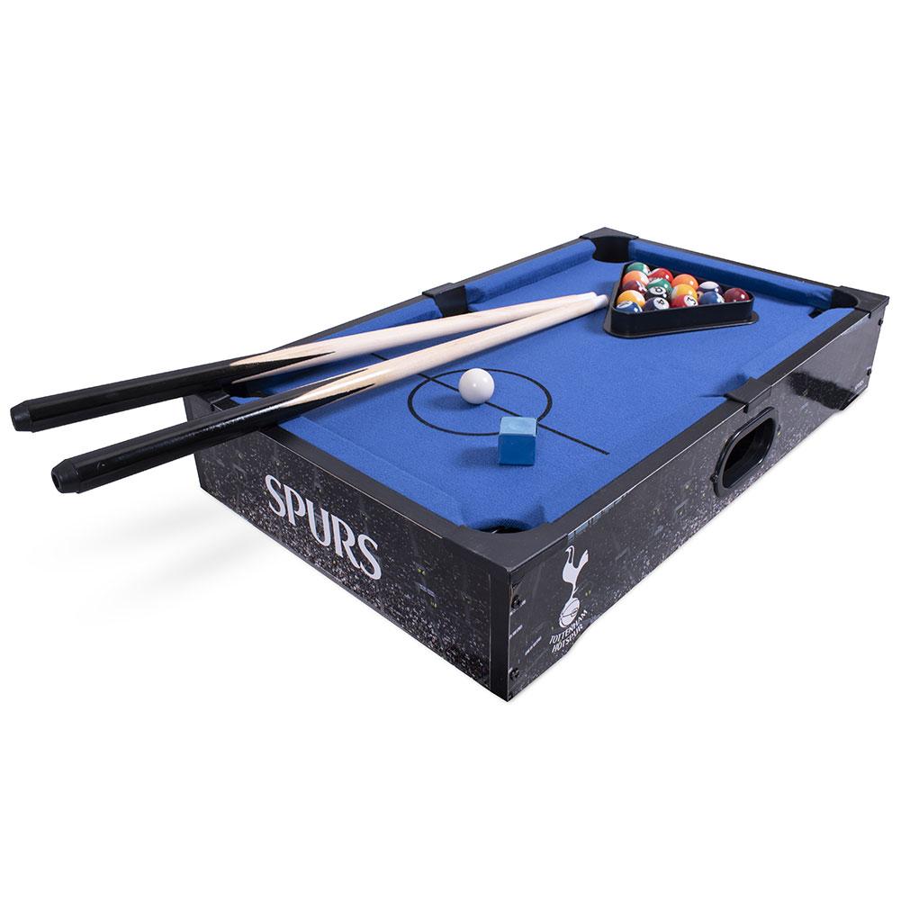 Tottenham Hotspur FC table top pool game with a team colour pitch, stadium graphics, balls and cues