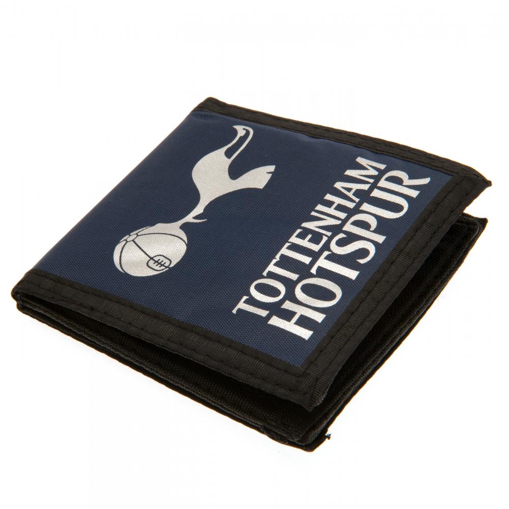 Navy blue Tottenham Hotspur FC canvas wallet with black trim and the club crest and text in white