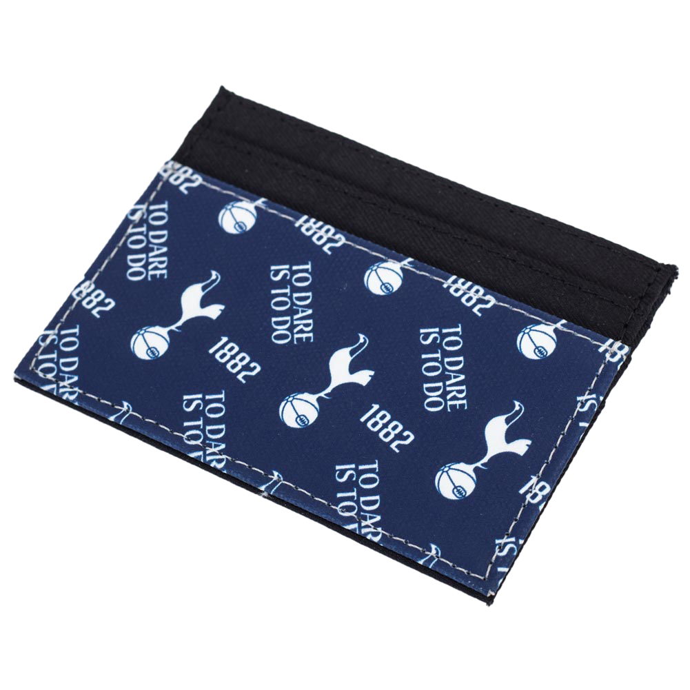Tottenham Hotspur brushed canvas card holder with a colourful multi icon design and six card slots