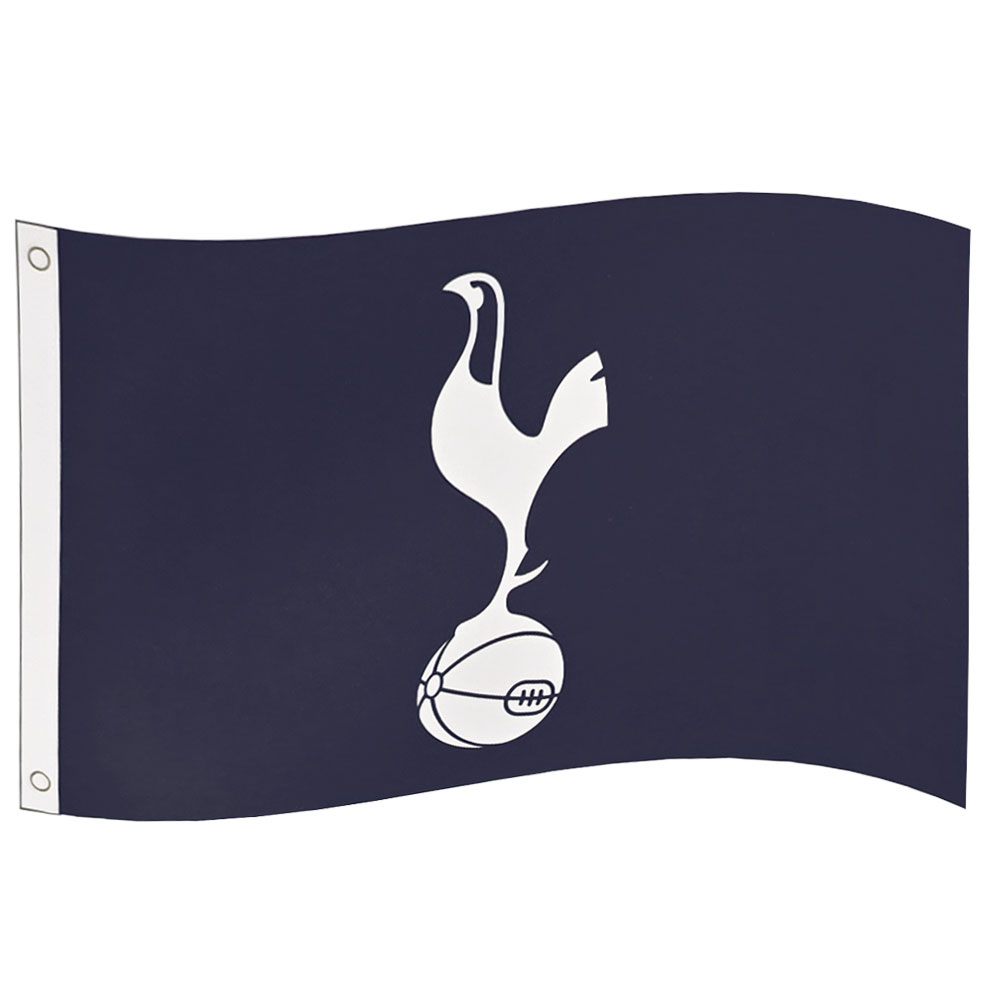 Tottenham Hotspur FC navy blue supporters flag with a full colour Spurs crest in the centre