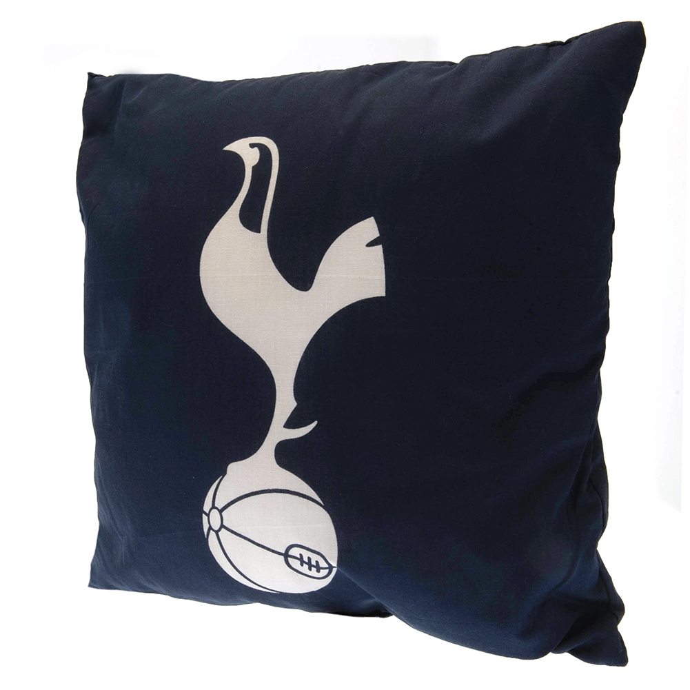 Navy blue Tottenham Hotspur FC cushion featuring a large white Tottenham club crest