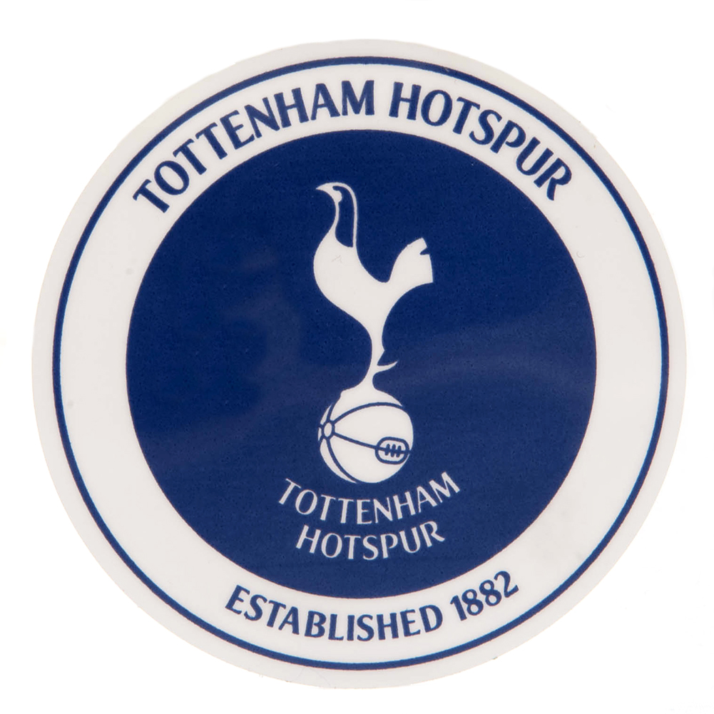 Navy and white Tottenham Hotspur FC car sticker with the Spurs crest and Established 1882 text