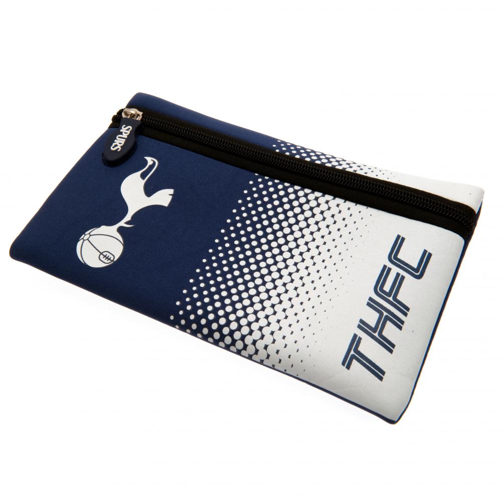 Tottenham Hotspur FC neoprene zipped pencil case with a large Spurs crest on a navy and white fade design