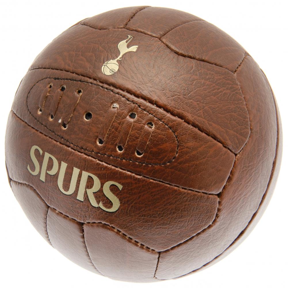 Tottenham Hotspur FC faux leather effect retro Size 5 football with a gold debossed crest and text