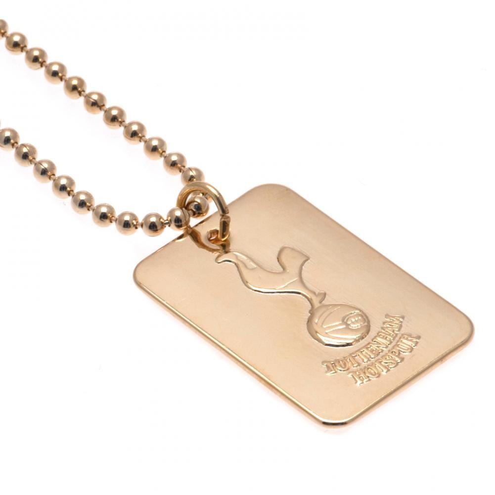 Tottenham Hotspur FC gold plated dog tag with an embossed club crest and a ball chain