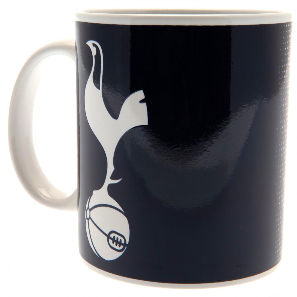 Tottenham Hotspur FC navy and white halftone mug with a large Spurs club crest and white handle