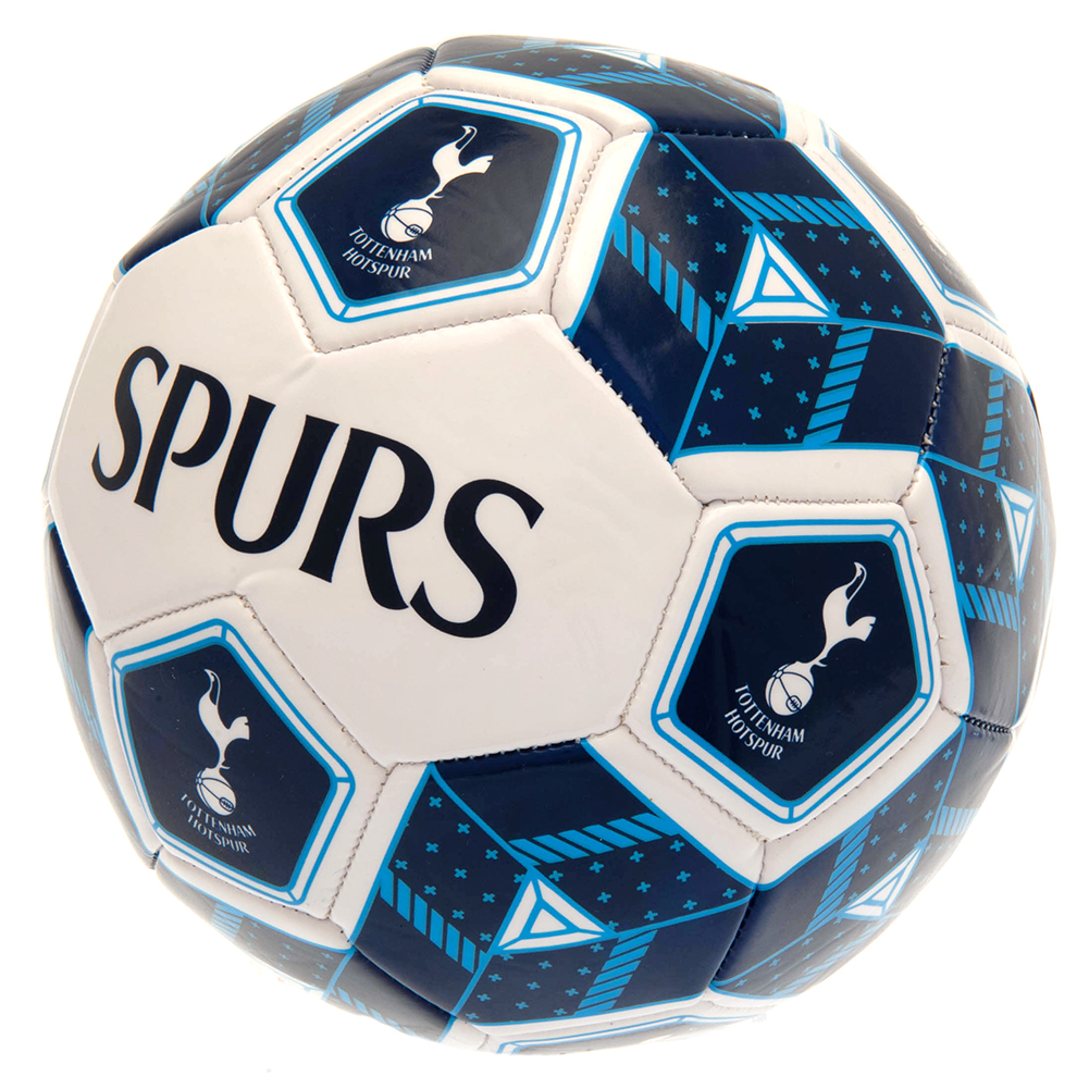 Tottenham Hotspur FC multi colour size 3 football with 30 panels of club logos and text