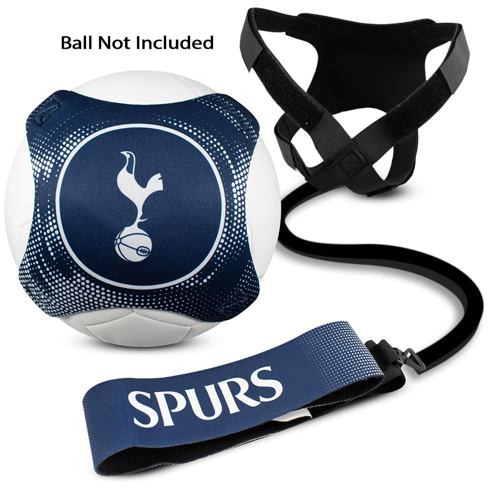 Tottenham Hotspur FC kick trainer sleeve for size 3-5 footballs with the Tottenham crest, cord and strap
