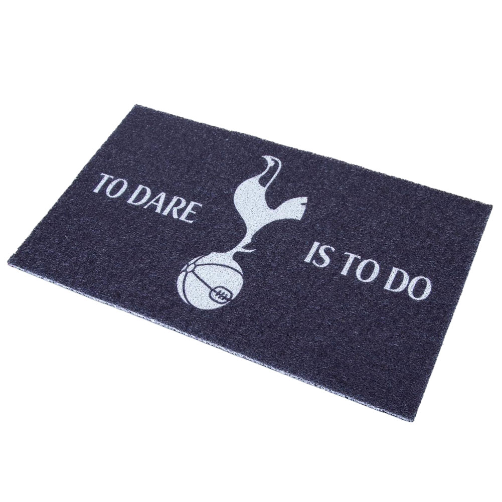 Navy heavy duty printed PVC Tottenham Hotspur FC doormat featuring a white Spurs crest and To Dare Is To Do