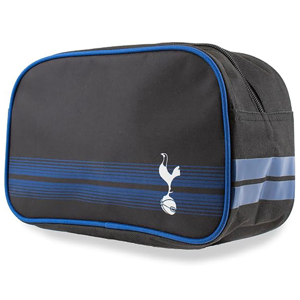 Striped Tottenham Hotspur toiletry wash bag with a club crest and rubber zip pulls with raised Spurs detail