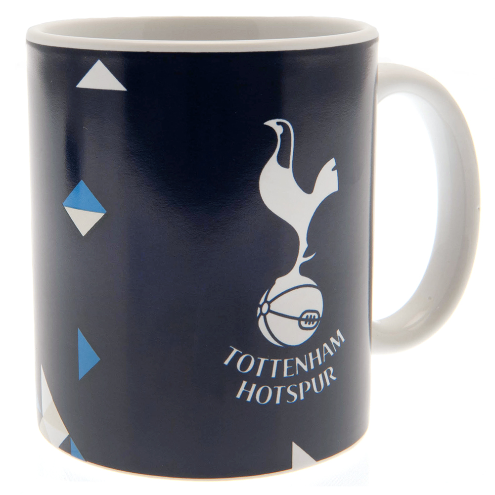 Tottenham Hotspur FC ceramic mug with a particle design and a large Spurs club crest with a white handle