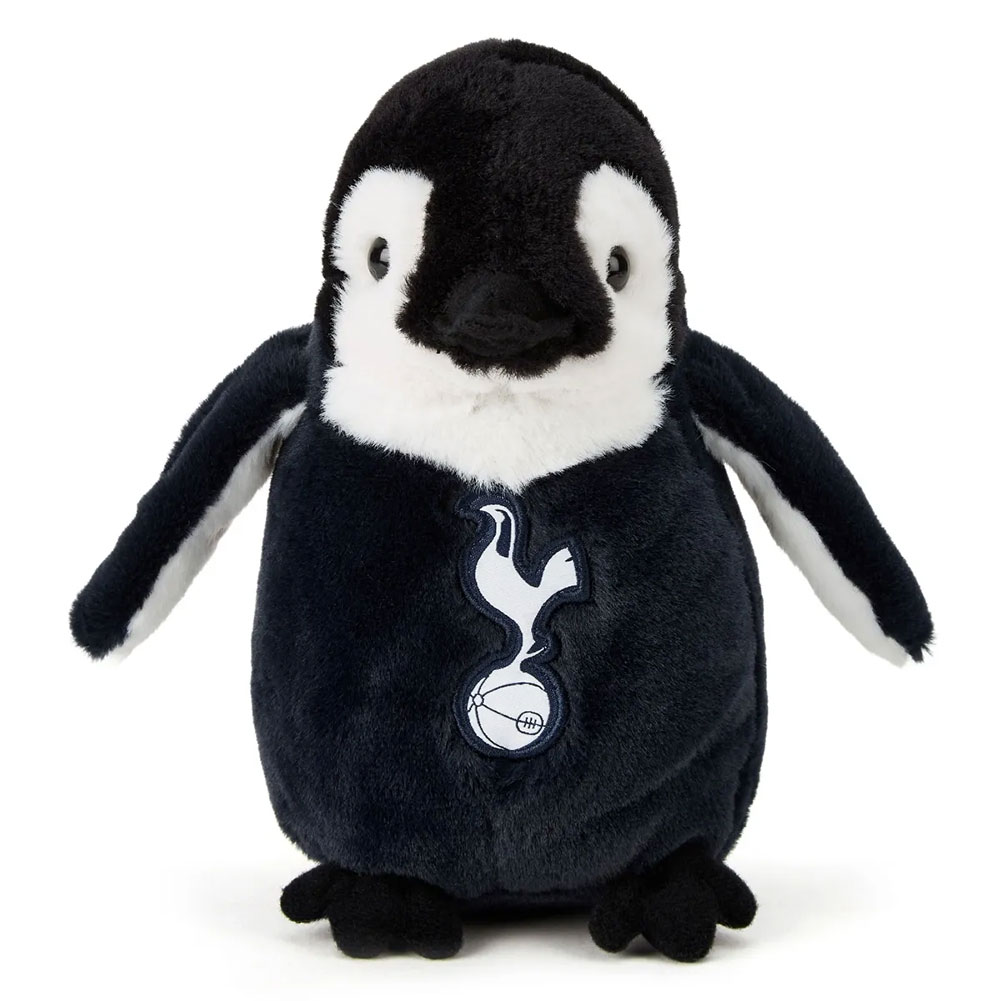 Tottenham Hotspur FC freestanding plush penguin with a woven Spurs crest on the front